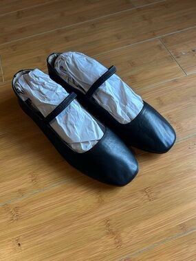 Madewell Greta Ballet Flats Black Mary Jane Leather Flats